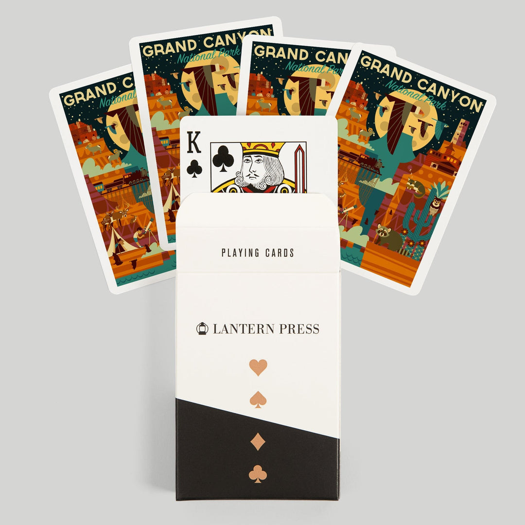 Playing Cards, Grand Canyon National Park, Arizona, Geometric National Park Series (night), 52 Card Deck with Jokers in Box, Unique Art Cards Lantern Press 
