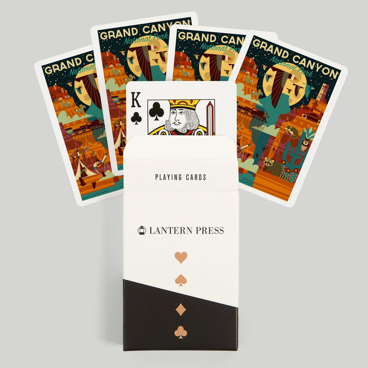 Playing Cards, Grand Canyon National Park, Arizona, Geometric National Park Series (night), 52 Card Deck with Jokers in Box, Unique Art Cards Lantern Press 