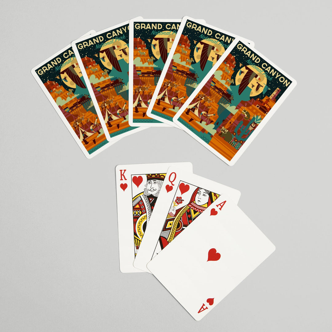 Playing Cards, Grand Canyon National Park, Arizona, Geometric National Park Series (night), 52 Card Deck with Jokers in Box, Unique Art Cards Lantern Press 