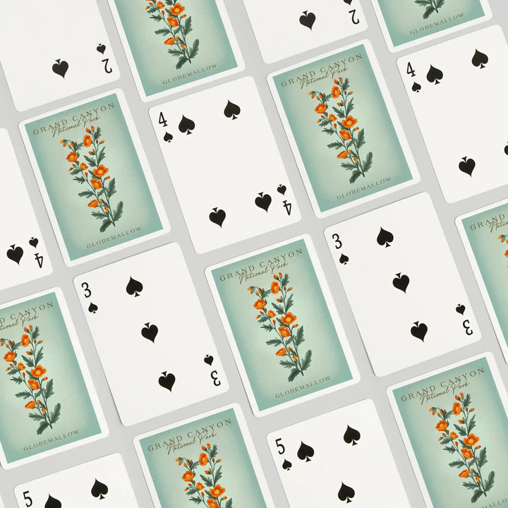 Playing Cards, Grand Canyon National Park, Arizona, Globemallow, Vintage Flora, 52 Card Deck with Jokers in Box, Unique Art Cards Lantern Press 