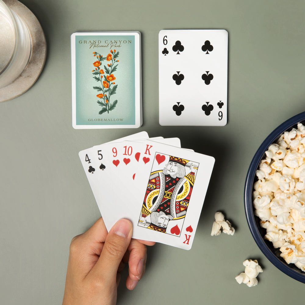 Playing Cards, Grand Canyon National Park, Arizona, Globemallow, Vintage Flora, 52 Card Deck with Jokers in Box, Unique Art Cards Lantern Press 