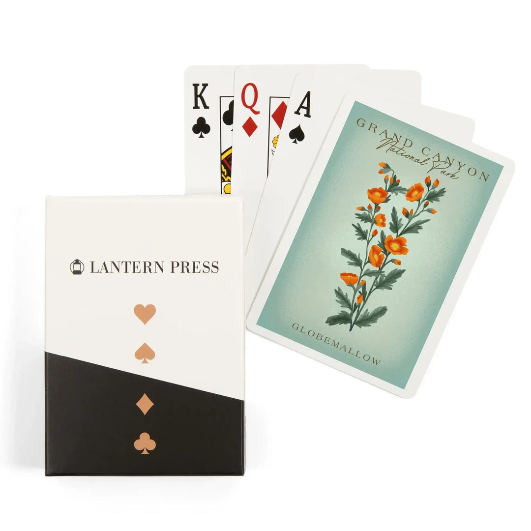 Playing Cards, Grand Canyon National Park, Arizona, Globemallow, Vintage Flora, 52 Card Deck with Jokers in Box, Unique Art Cards Lantern Press 