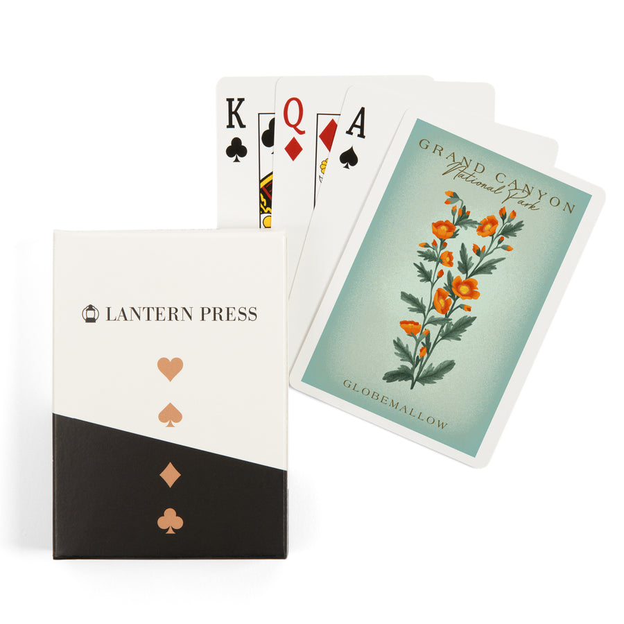 Playing Cards, Grand Canyon National Park, Arizona, Globemallow, Vintage Flora, 52 Card Deck with Jokers in Box, Unique Art Cards Lantern Press 