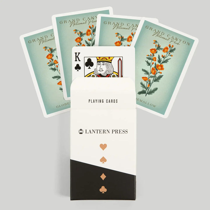 Playing Cards, Grand Canyon National Park, Arizona, Globemallow, Vintage Flora, 52 Card Deck with Jokers in Box, Unique Art Cards Lantern Press 