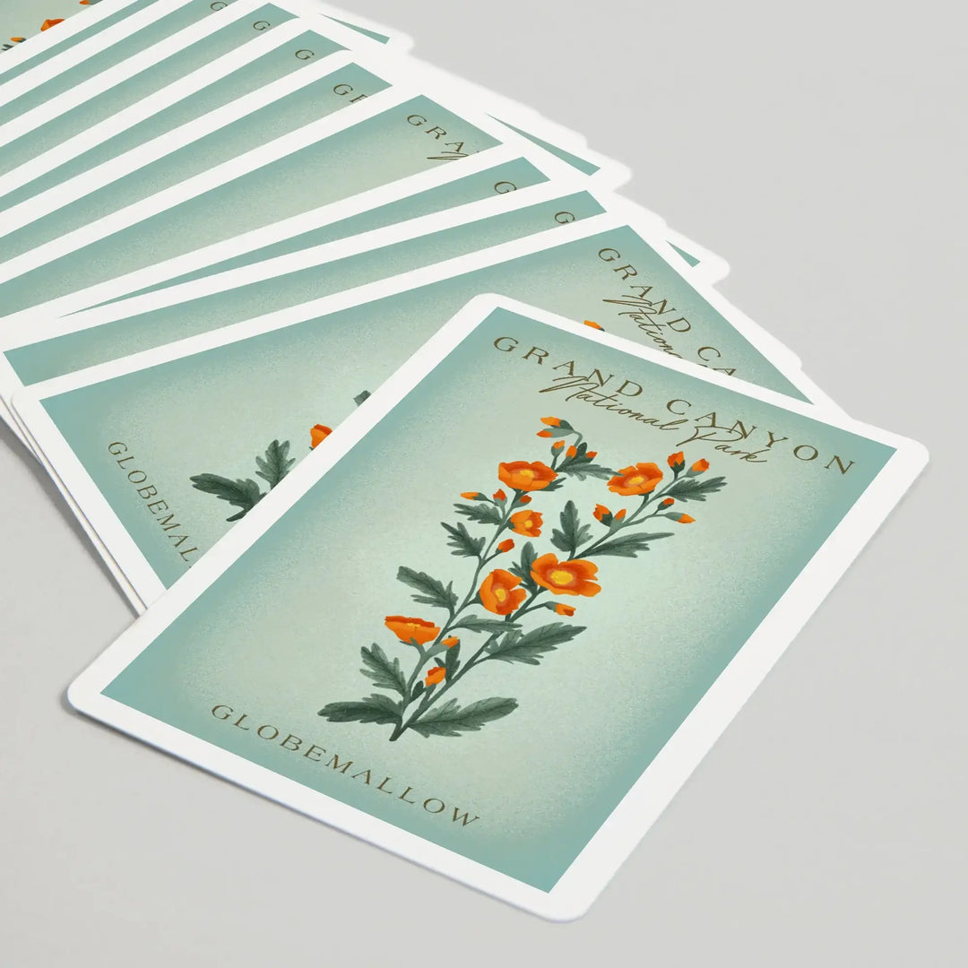 Playing Cards, Grand Canyon National Park, Arizona, Globemallow, Vintage Flora, 52 Card Deck with Jokers in Box, Unique Art Cards Lantern Press 