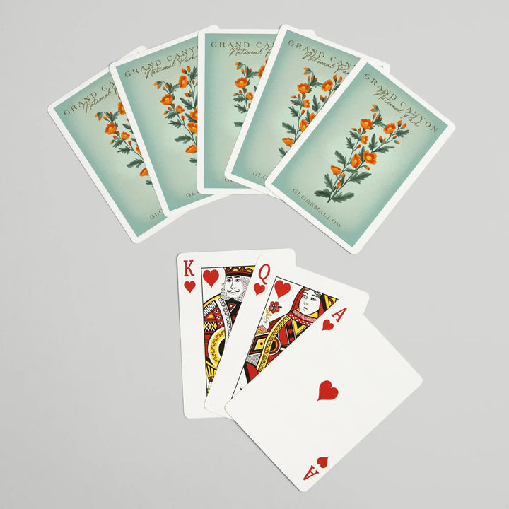 Playing Cards, Grand Canyon National Park, Arizona, Globemallow, Vintage Flora, 52 Card Deck with Jokers in Box, Unique Art Cards Lantern Press 