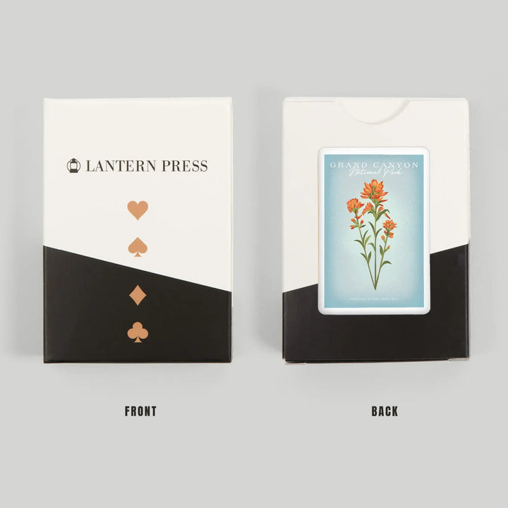 Playing Cards, Grand Canyon National Park, Arizona, Vintage Flora, Indian Paintbrush, 52 Card Deck with Jokers in Box, Unique Art Cards Lantern Press 
