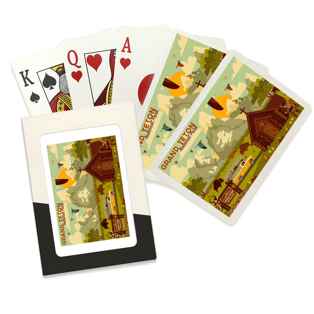Playing Cards, Grand Teton National Park, Wyoming, Geometric Experience Collection, 52 Card Deck with Jokers in Box, Unique Art Cards Lantern Press 