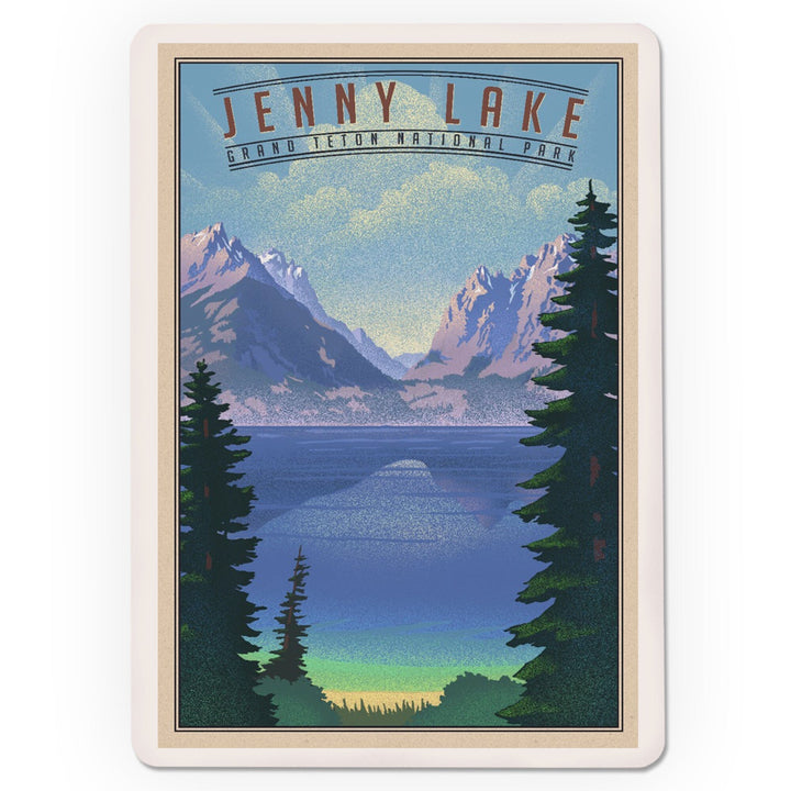 Playing Cards, Grand Teton National Park, Wyoming, Jenny Lake, Lithograph National Park Series, 52 Card Deck with Jokers in Box, Unique Art Cards Lantern Press 
