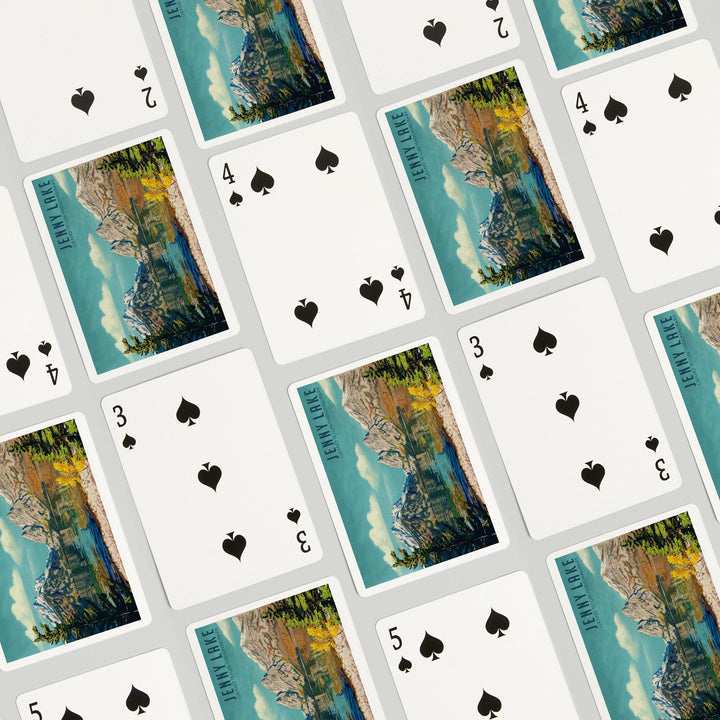 Playing Cards, Grand Teton National Park, Wyoming, Jenny Lake, Oil Painting, 52 Card Deck with Jokers in Box, Unique Art Cards Lantern Press 