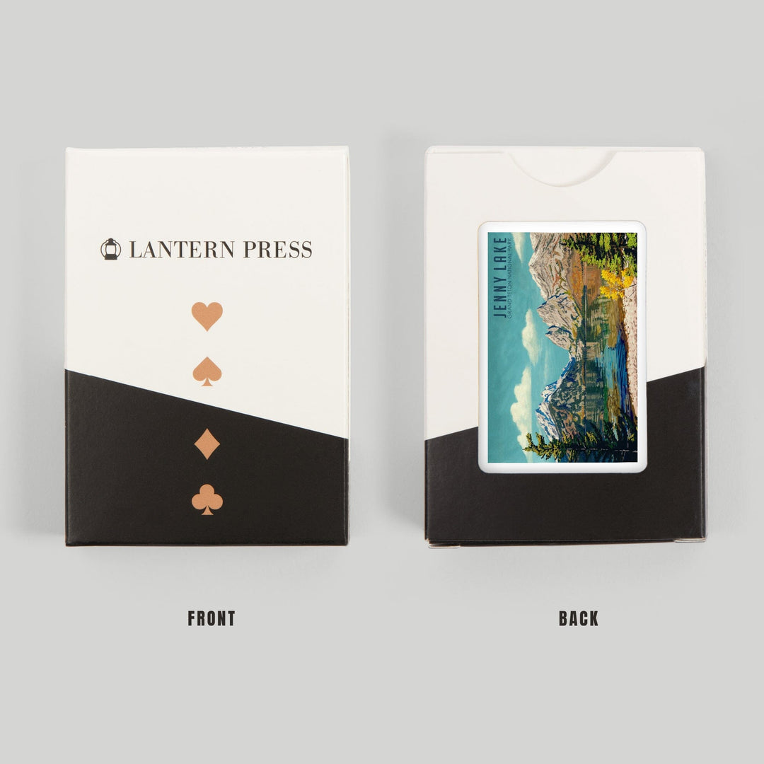 Playing Cards, Grand Teton National Park, Wyoming, Jenny Lake, Oil Painting, 52 Card Deck with Jokers in Box, Unique Art Cards Lantern Press 
