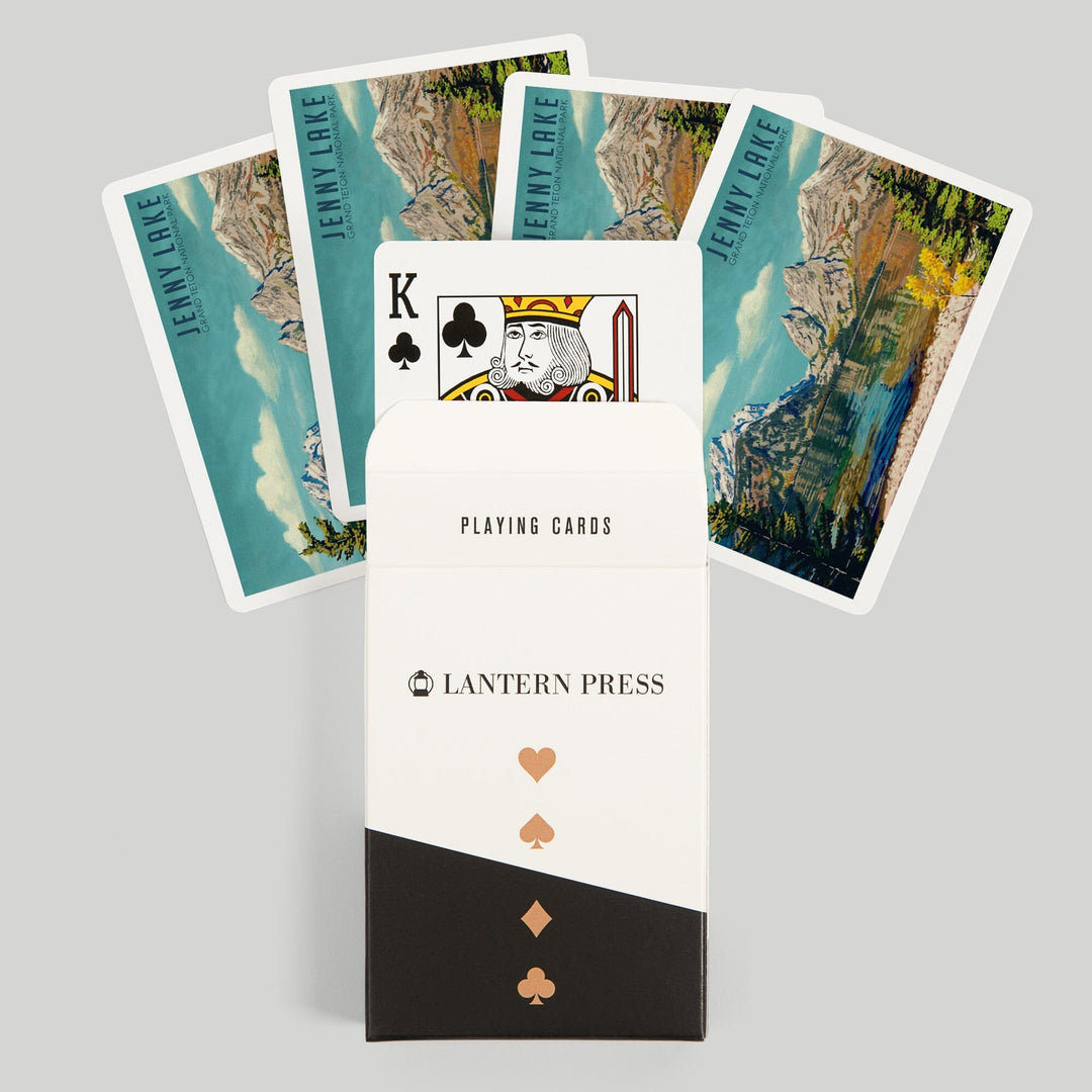 Playing Cards, Grand Teton National Park, Wyoming, Jenny Lake, Oil Painting, 52 Card Deck with Jokers in Box, Unique Art Cards Lantern Press 