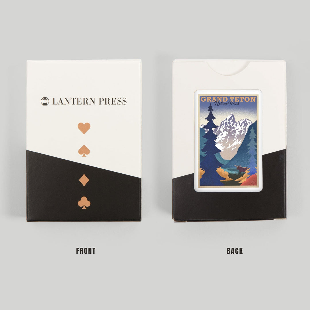 Playing Cards, Grand Teton National Park, Wyoming, Lithograph, 52 Card Deck with Jokers in Box, Unique Art Cards Lantern Press 