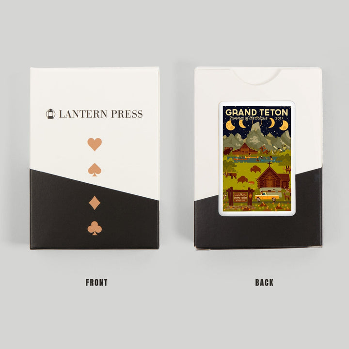 Playing Cards, Grand Teton National Park, Wyoming, Summer of the Eclipse, Geometric, 52 Card Deck with Jokers in Box, Unique Art Cards Lantern Press 