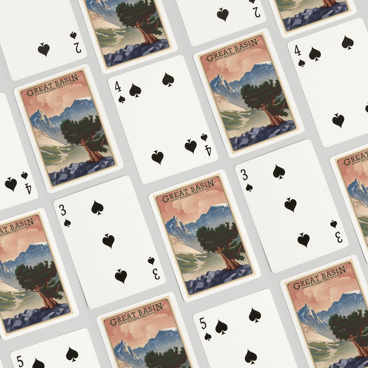 Playing Cards, Great Basin National Park, Nevada, Lithograph National Park Series, 52 Card Deck with Jokers in Box, Unique Art Cards Lantern Press 