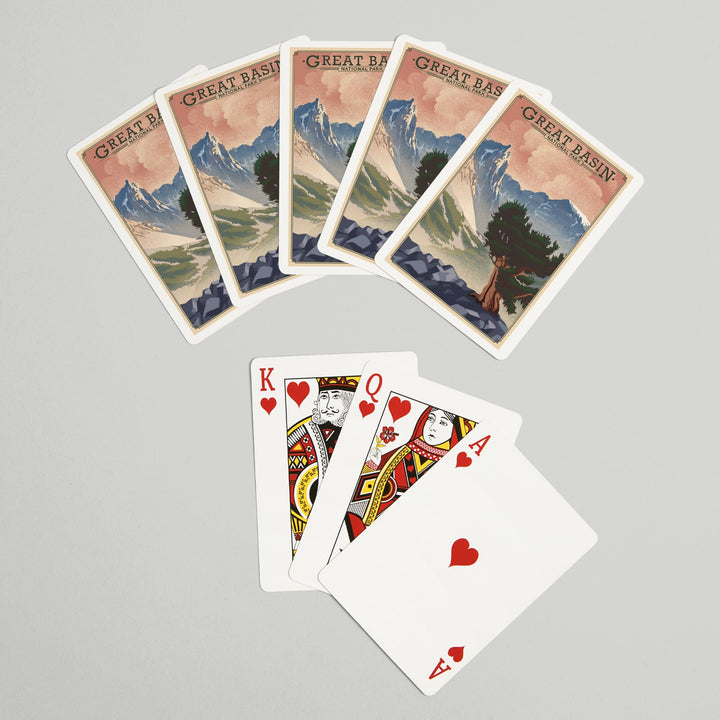 Playing Cards, Great Basin National Park, Nevada, Lithograph National Park Series, 52 Card Deck with Jokers in Box, Unique Art Cards Lantern Press 