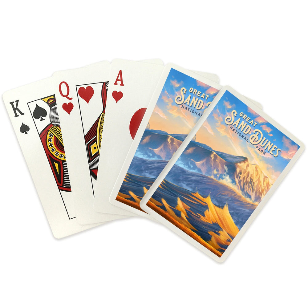 Playing Cards, Great Sand Dunes National Park, Colorado, Oil Painting, 52 Card Deck with Jokers in Box, Unique Art Cards Lantern Press 