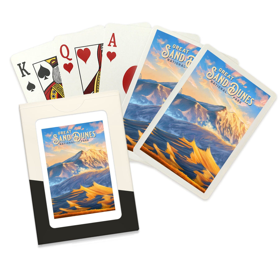 Playing Cards, Great Sand Dunes National Park, Colorado, Oil Painting, 52 Card Deck with Jokers in Box, Unique Art Cards Lantern Press 