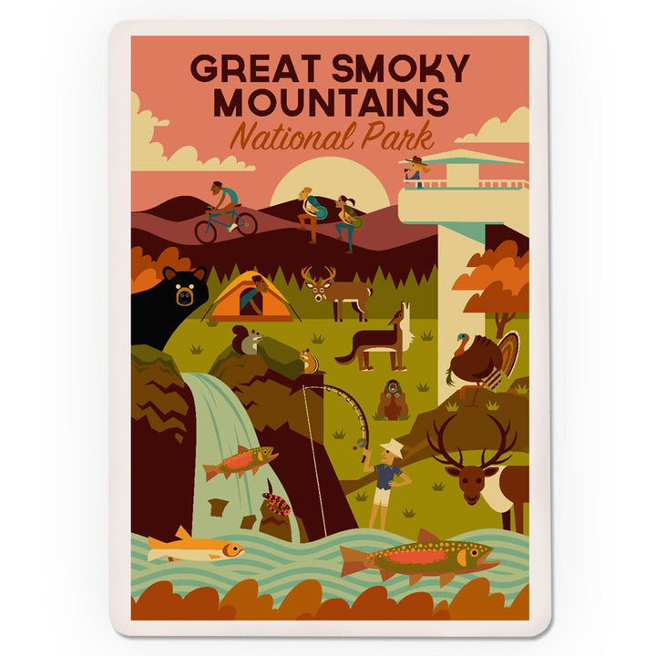 Playing Cards, Great Smoky Mountains National Park, Tennessee, Geometric National Park Series, 52 Card Deck with Jokers in Box, Unique Art Cards Lantern Press 
