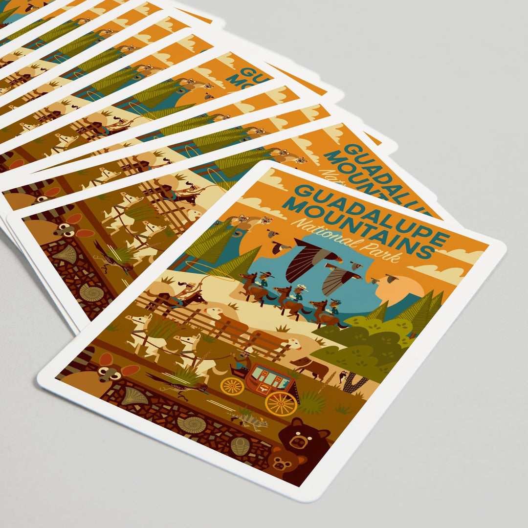 Playing Cards, Guadalupe Mountains National Park, Texas, Geometric, 52 Card Deck with Jokers in Box, Unique Art Cards Lantern Press 