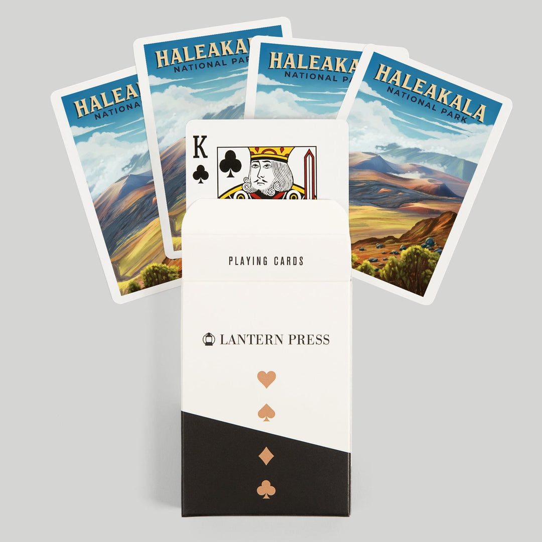 Playing Cards, Haleakalā National Park, Hawaii, Oil Painting, 52 Card Deck with Jokers in Box, Unique Art Cards Lantern Press 