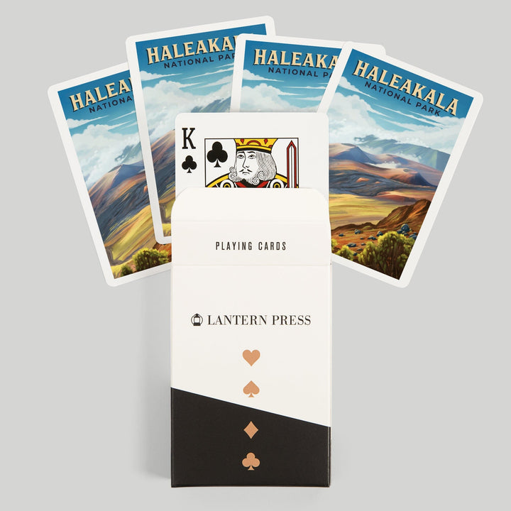Playing Cards, Haleakalā National Park, Hawaii, Oil Painting, 52 Card Deck with Jokers in Box, Unique Art Cards Lantern Press 