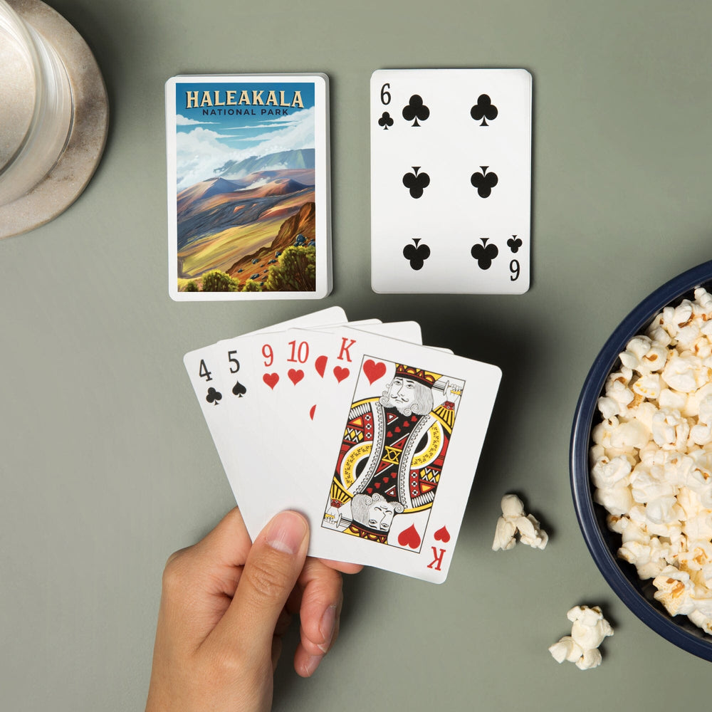 Playing Cards, Haleakalā National Park, Hawaii, Oil Painting, 52 Card Deck with Jokers in Box, Unique Art Cards Lantern Press 