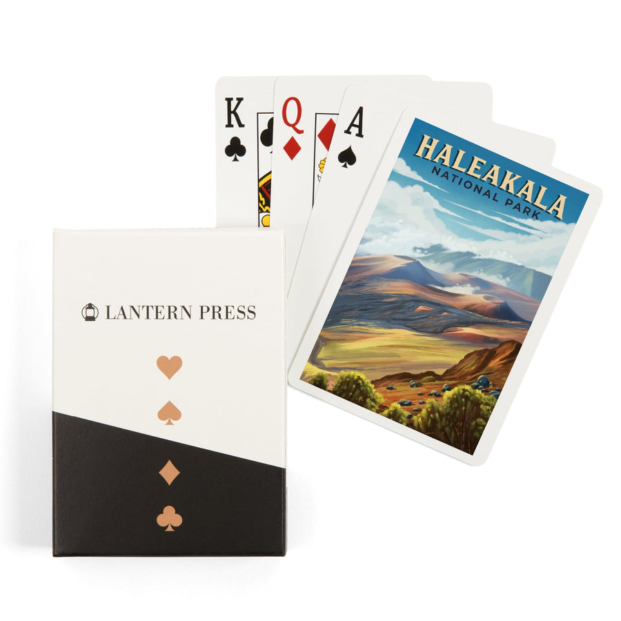 Playing Cards, Haleakalā National Park, Hawaii, Oil Painting, 52 Card Deck with Jokers in Box, Unique Art Cards Lantern Press 