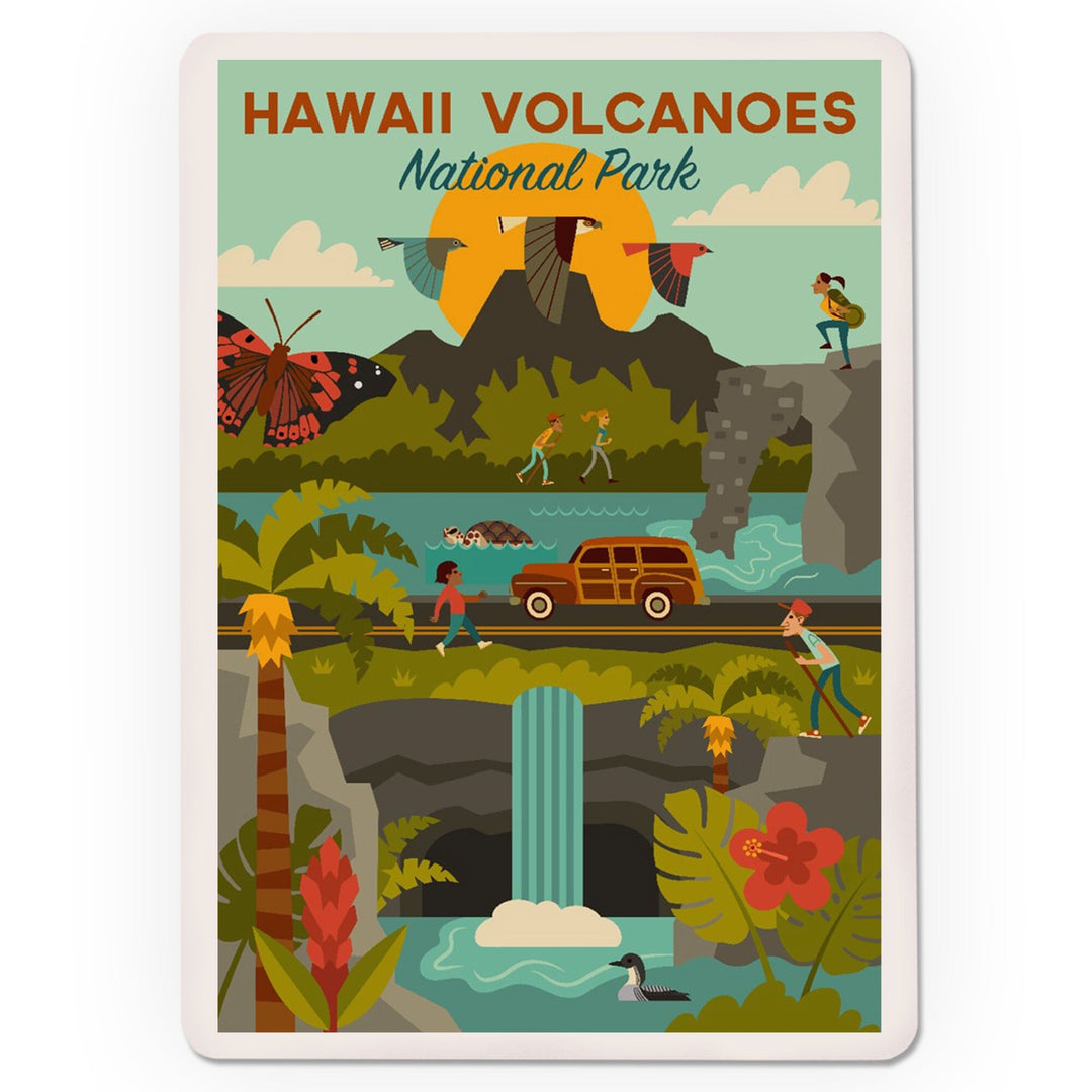 Playing Cards, Hawaii Volcanoes National Park, Hawaii, Geometric National Park Series, 52 Card Deck with Jokers in Box, Unique Art Cards Lantern Press 
