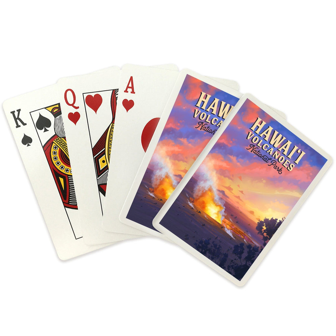 Playing Cards, Hawai‘i Volcanoes National Park, Hawaii, Oil Painting, 52 Card Deck with Jokers in Box, Unique Art Cards Lantern Press 
