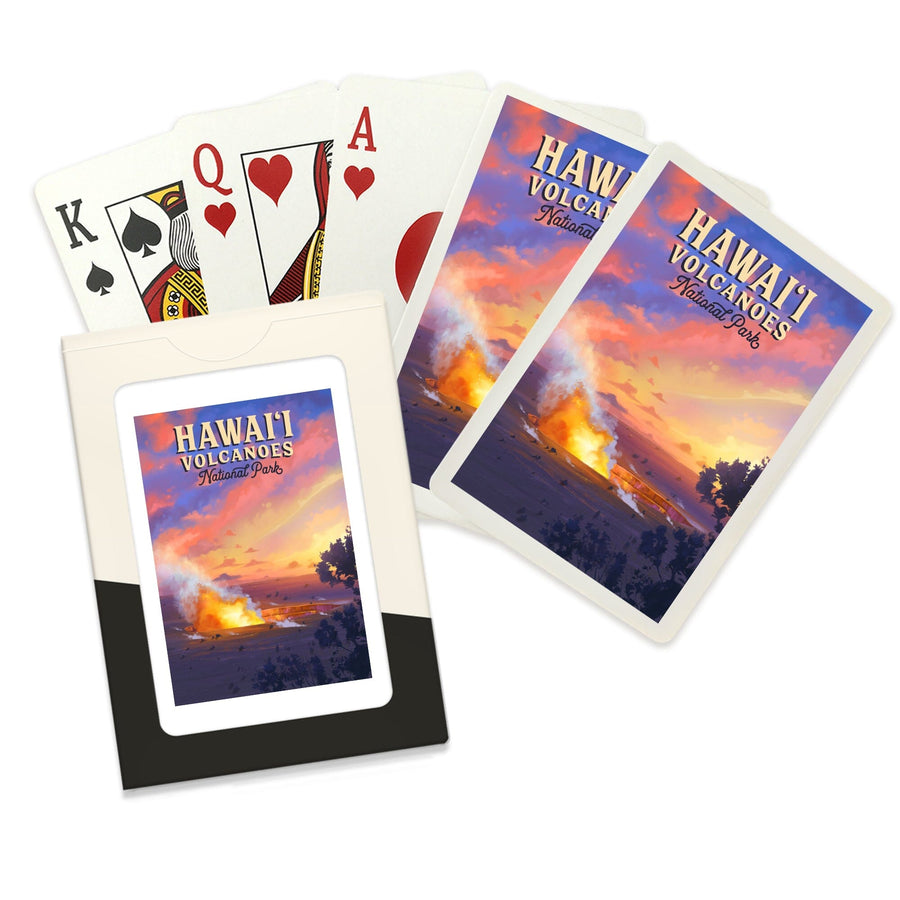 Playing Cards, Hawai‘i Volcanoes National Park, Hawaii, Oil Painting, 52 Card Deck with Jokers in Box, Unique Art Cards Lantern Press 