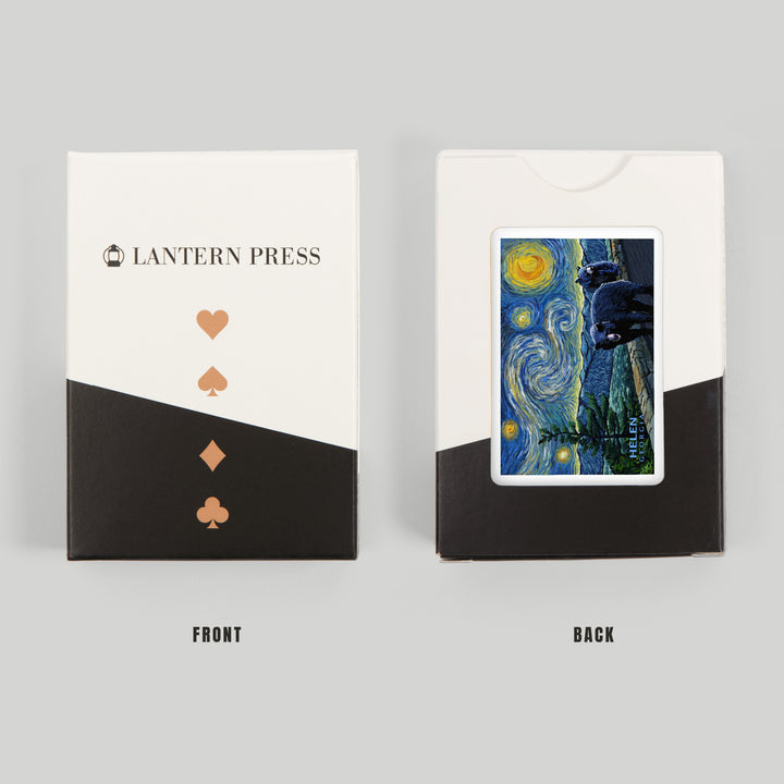 Playing Cards, Helen, Georgia, Starry Night, Black Bears, 52 Card Deck with Jokers in Box, Unique Art Cards Lantern Press 