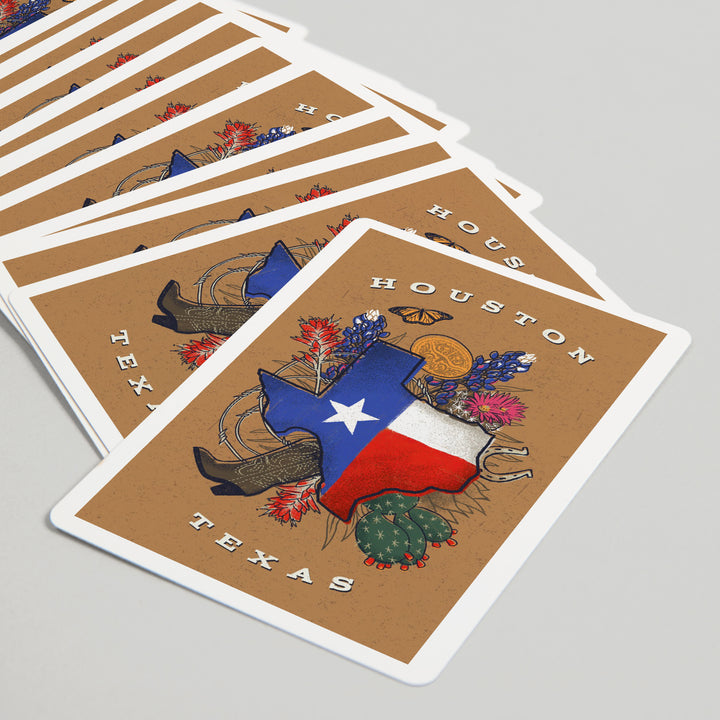 Playing Cards, Houston, Texas, State Treasure Trove, State Series, 52 Card Deck with Jokers in Box, Unique Art Cards Lantern Press 