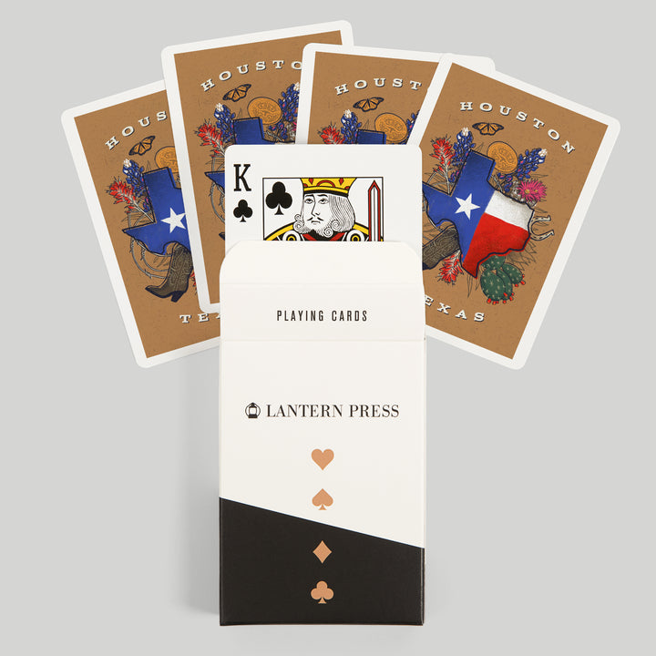 Playing Cards, Houston, Texas, State Treasure Trove, State Series, 52 Card Deck with Jokers in Box, Unique Art Cards Lantern Press 