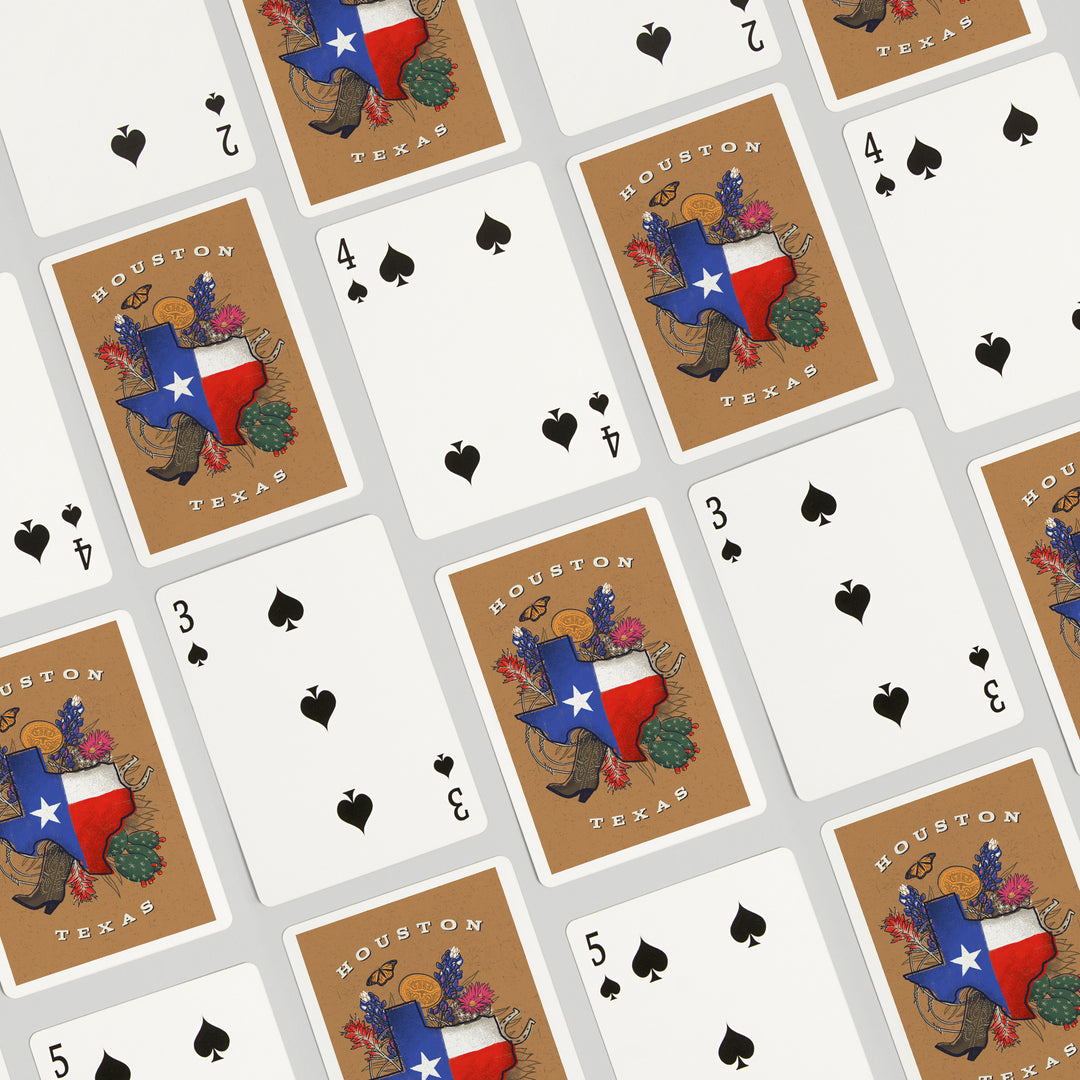 Playing Cards, Houston, Texas, State Treasure Trove, State Series, 52 Card Deck with Jokers in Box, Unique Art Cards Lantern Press 