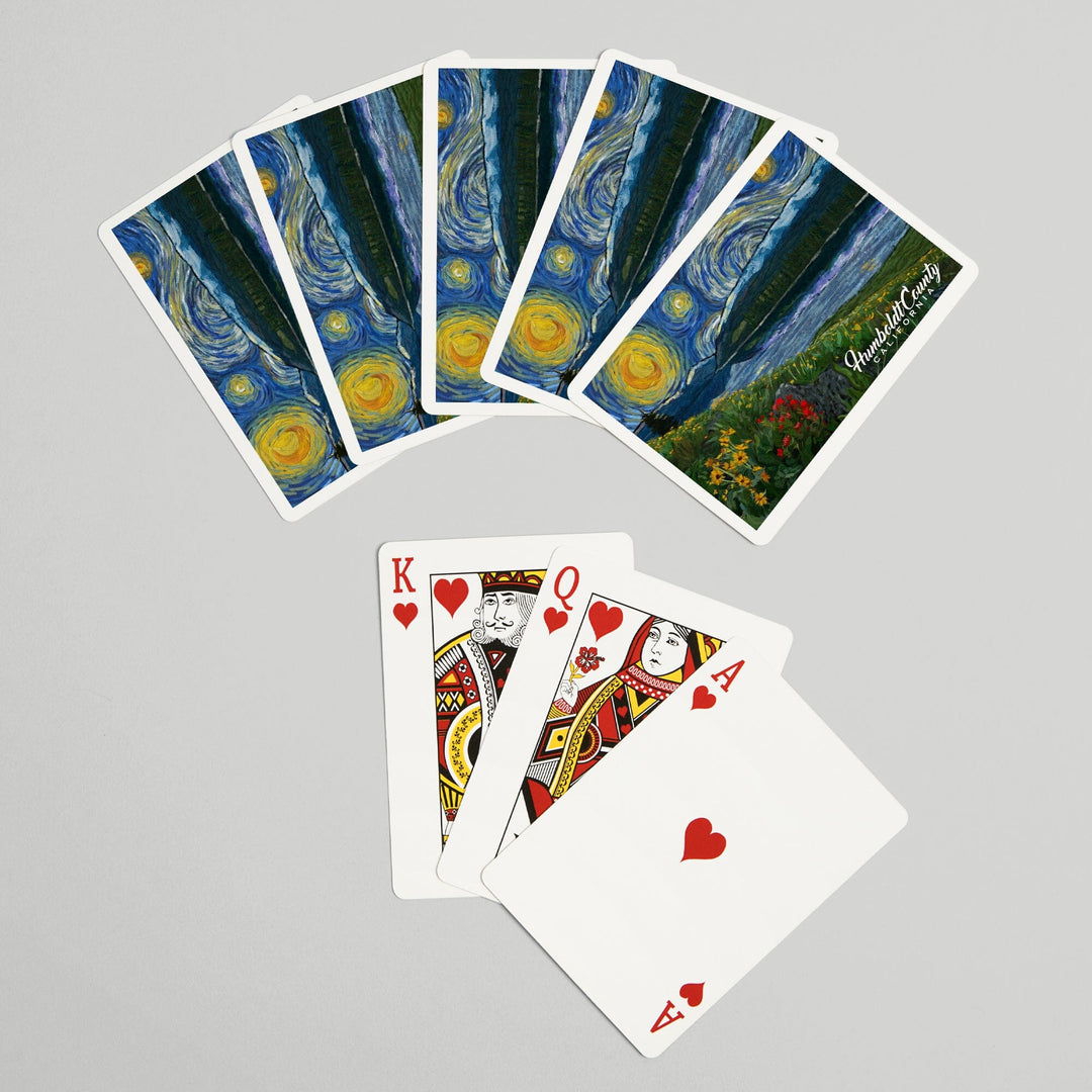 Playing Cards, Humboldt County, California, Starry Night, 52 Card Deck with Jokers in Box, Unique Art Cards Lantern Press 