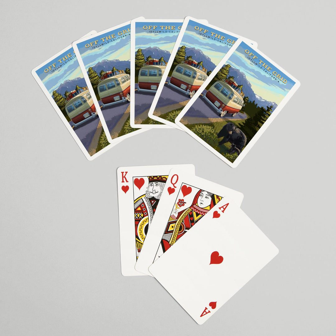 Playing Cards, Idyllwild, California, Off the Grid, Camper Van and Wildlife, 52 Card Deck with Jokers in Box, Unique Art Cards Lantern Press 