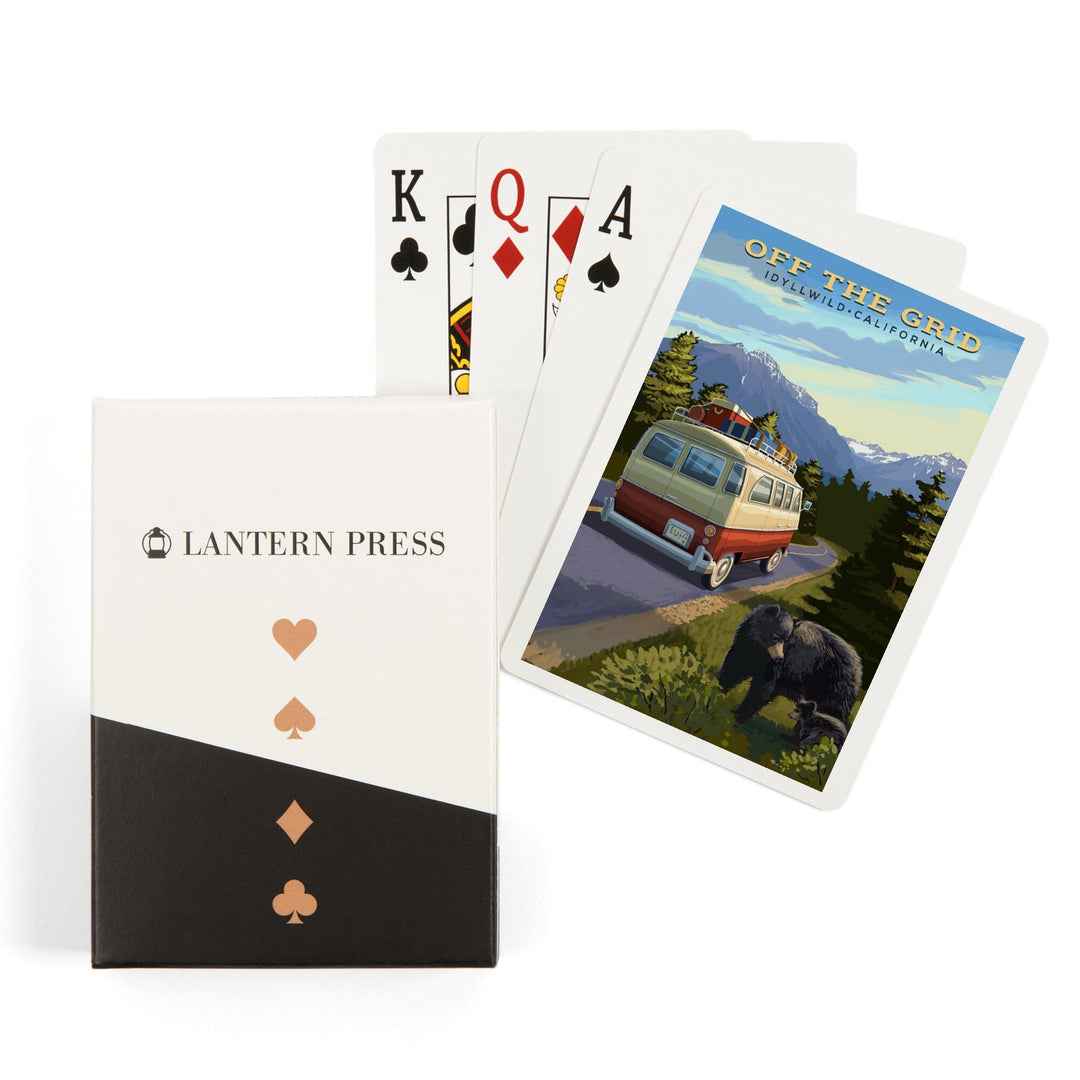 Playing Cards, Idyllwild, California, Off the Grid, Camper Van and Wildlife, 52 Card Deck with Jokers in Box, Unique Art Cards Lantern Press 