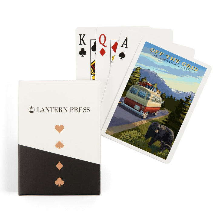 Playing Cards, Idyllwild, California, Off the Grid, Camper Van and Wildlife, 52 Card Deck with Jokers in Box, Unique Art Cards Lantern Press 