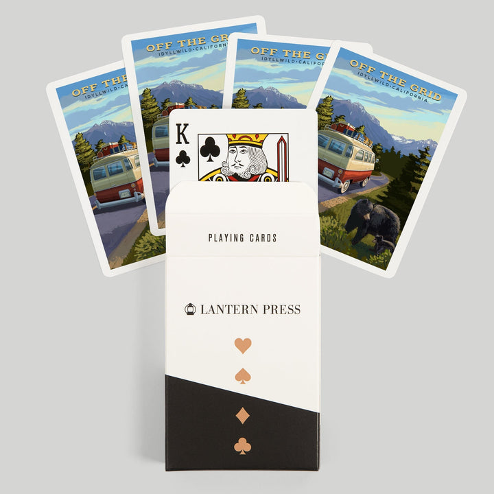 Playing Cards, Idyllwild, California, Off the Grid, Camper Van and Wildlife, 52 Card Deck with Jokers in Box, Unique Art Cards Lantern Press 