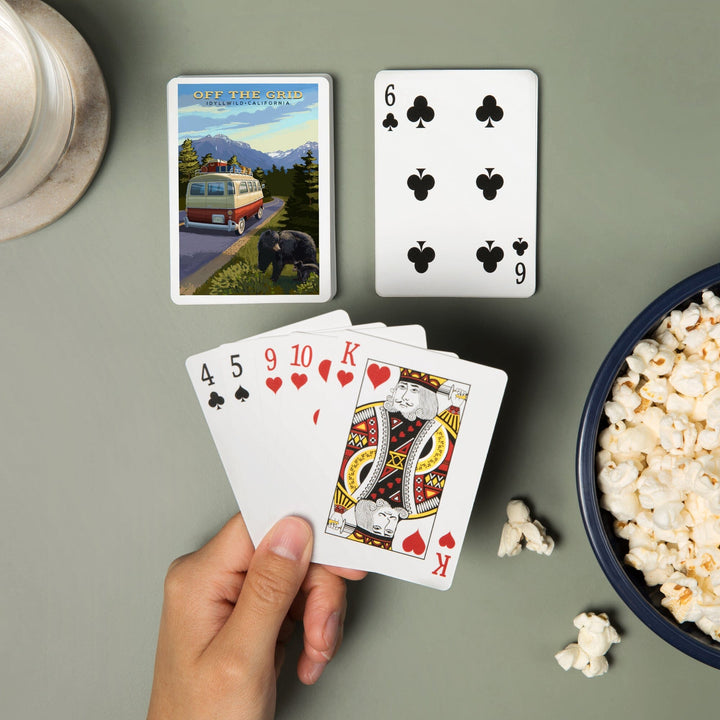 Playing Cards, Idyllwild, California, Off the Grid, Camper Van and Wildlife, 52 Card Deck with Jokers in Box, Unique Art Cards Lantern Press 