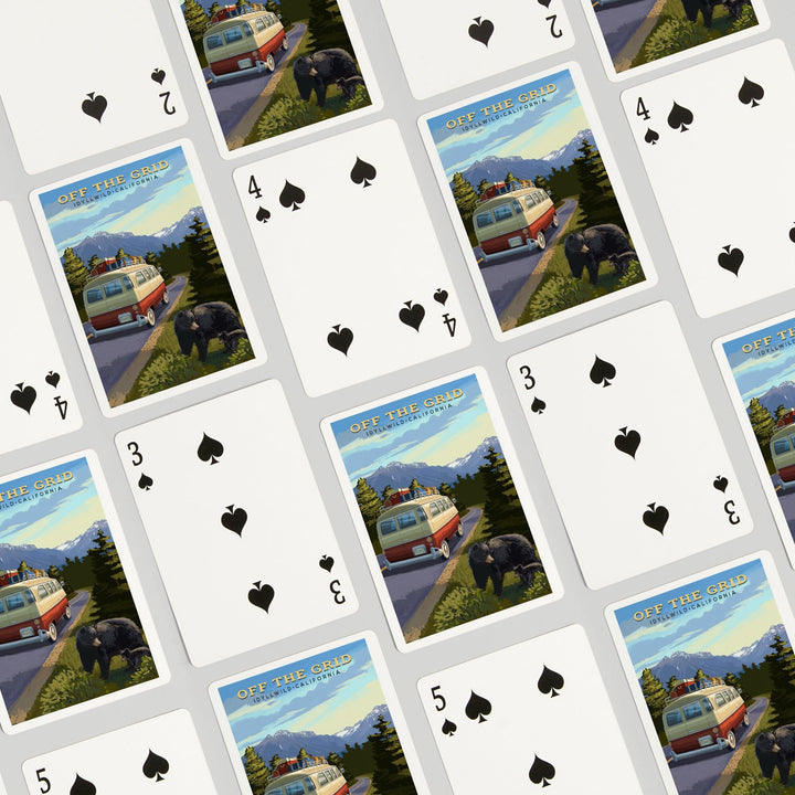 Playing Cards, Idyllwild, California, Off the Grid, Camper Van and Wildlife, 52 Card Deck with Jokers in Box, Unique Art Cards Lantern Press 