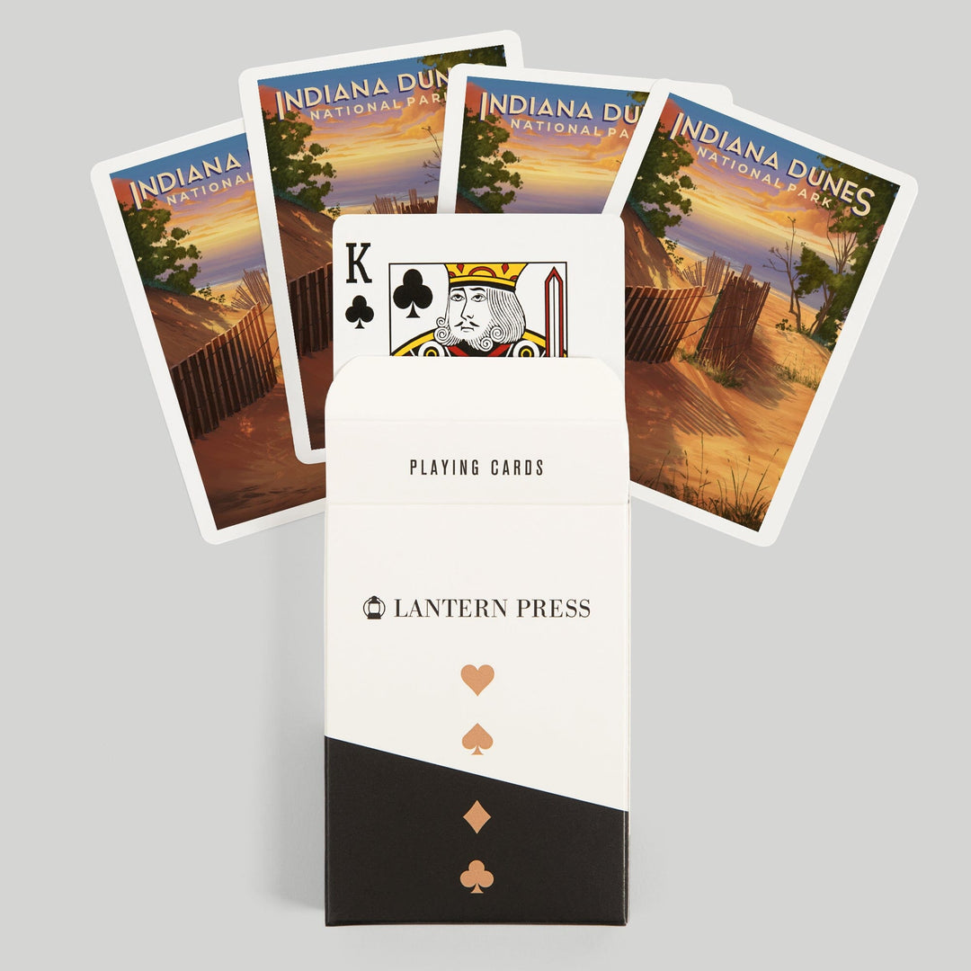 Playing Cards, Indiana Dunes National Park, Indiana, Oil Painting, 52 Card Deck with Jokers in Box, Unique Art Cards Lantern Press 