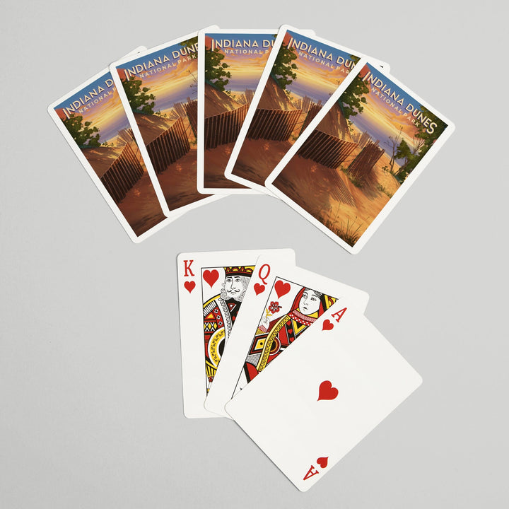 Playing Cards, Indiana Dunes National Park, Indiana, Oil Painting, 52 Card Deck with Jokers in Box, Unique Art Cards Lantern Press 