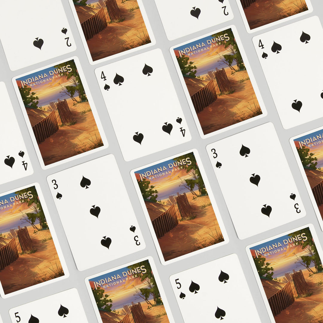 Playing Cards, Indiana Dunes National Park, Indiana, Oil Painting, 52 Card Deck with Jokers in Box, Unique Art Cards Lantern Press 
