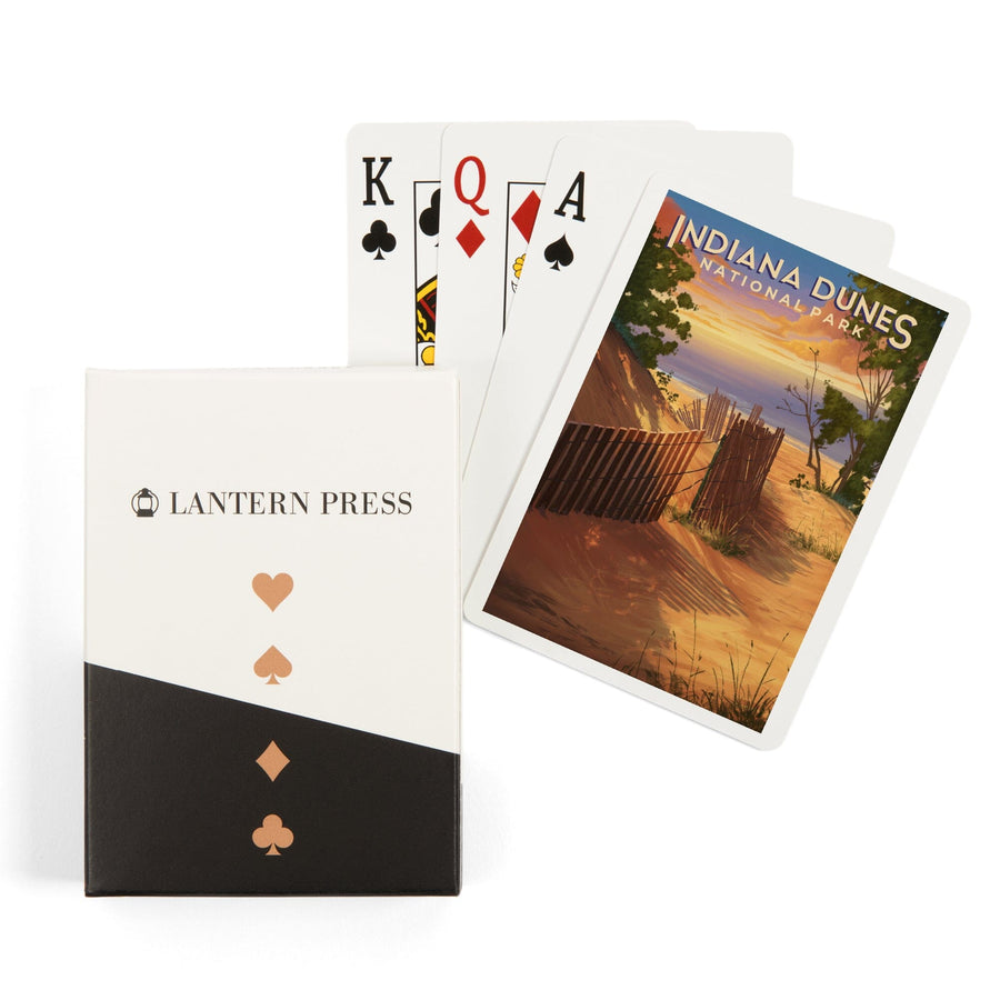 Playing Cards, Indiana Dunes National Park, Indiana, Oil Painting, 52 Card Deck with Jokers in Box, Unique Art Cards Lantern Press 