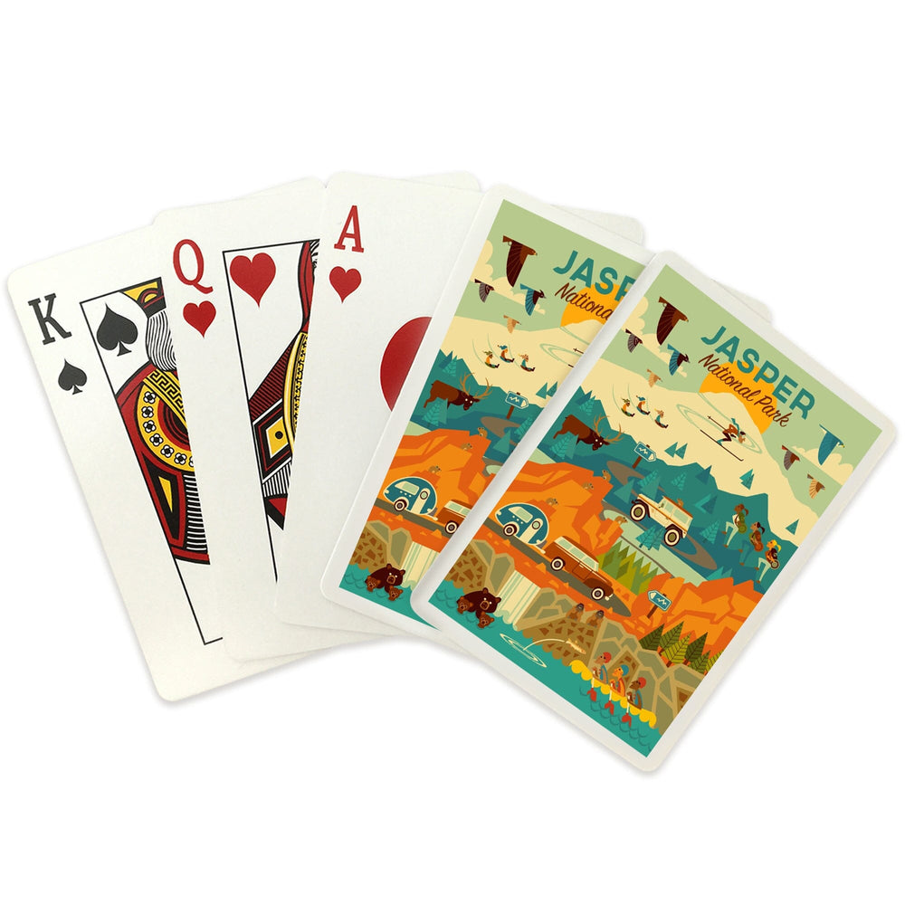Playing Cards, Jasper National Park, Canada, Geometric, 52 Card Deck with Jokers in Box, Unique Art Cards Lantern Press 