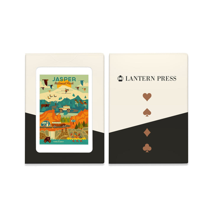 Playing Cards, Jasper National Park, Canada, Geometric, 52 Card Deck with Jokers in Box, Unique Art Cards Lantern Press 