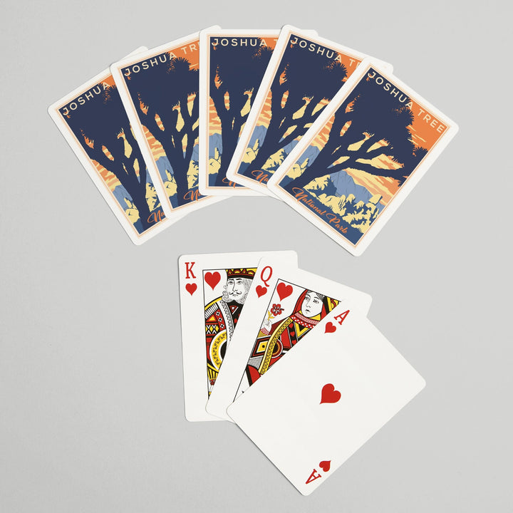 Playing Cards, Joshua Tree National Park, California, Lithograph, 52 Card Deck with Jokers in Box, Unique Art Cards Lantern Press 