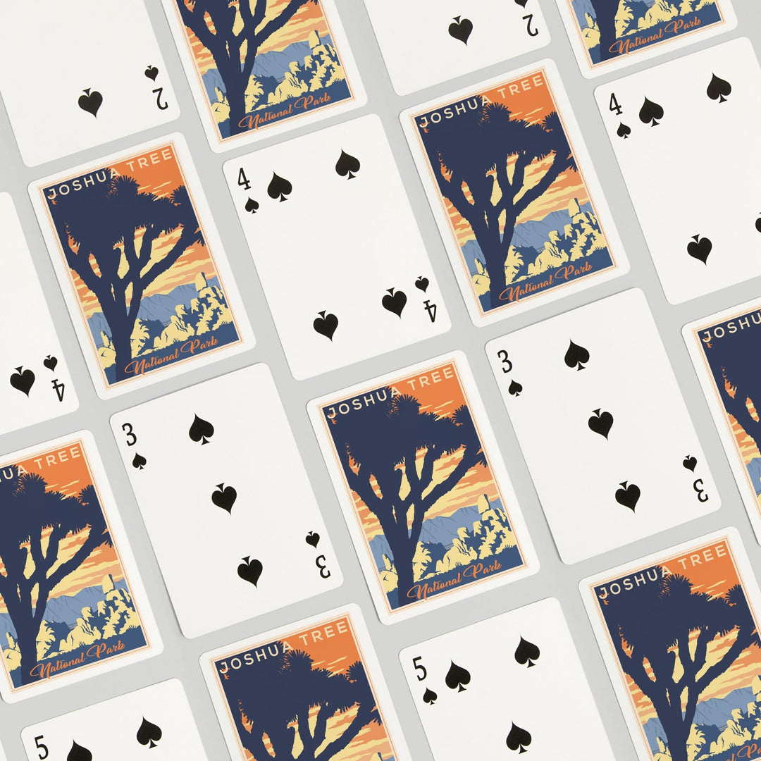 Playing Cards, Joshua Tree National Park, California, Lithograph, 52 Card Deck with Jokers in Box, Unique Art Cards Lantern Press 